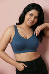 Zivame True Curv Double Layered Non Wired Full Coverage Super Support Bra - Real Teal — thumbnail 5